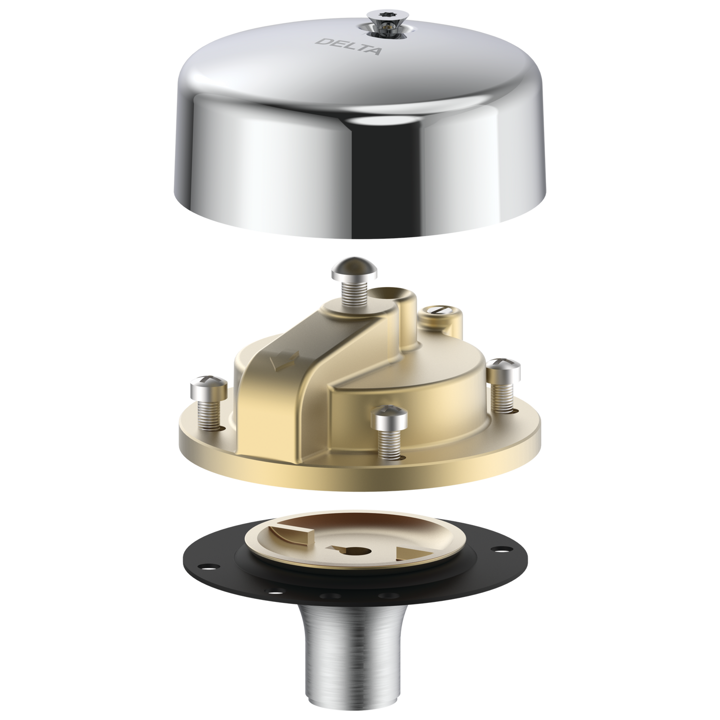 Commercial Instit Parts 061214A UR Retrofit Complete (incl. Cover, Cap, Diaphragm Guide & Pin) - Chrome