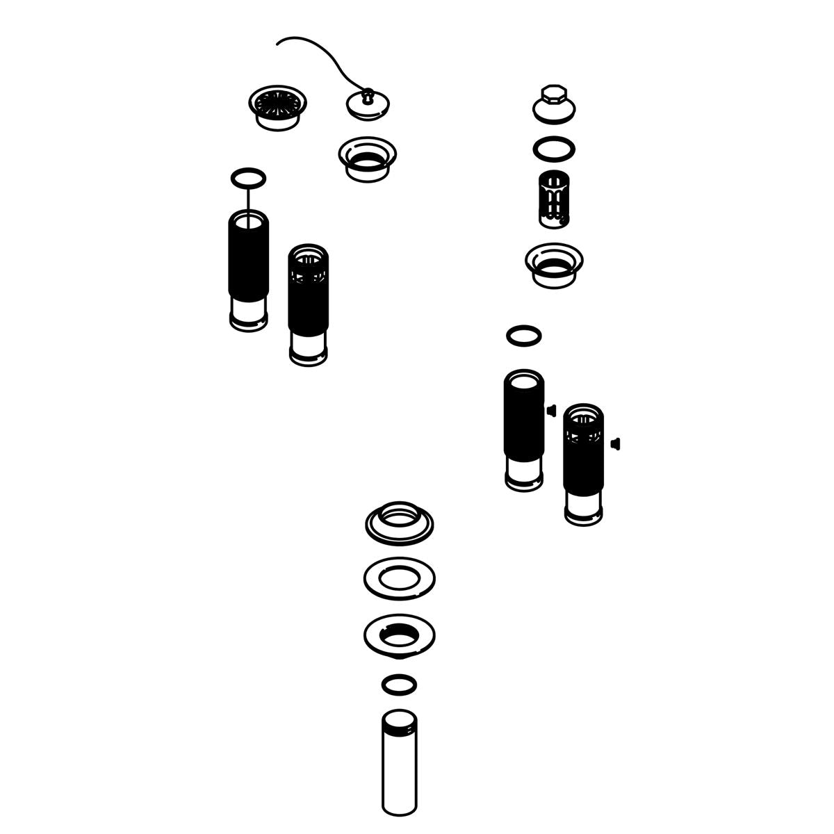 KOHLER K-1032268 Tube Drain W/O Overflow