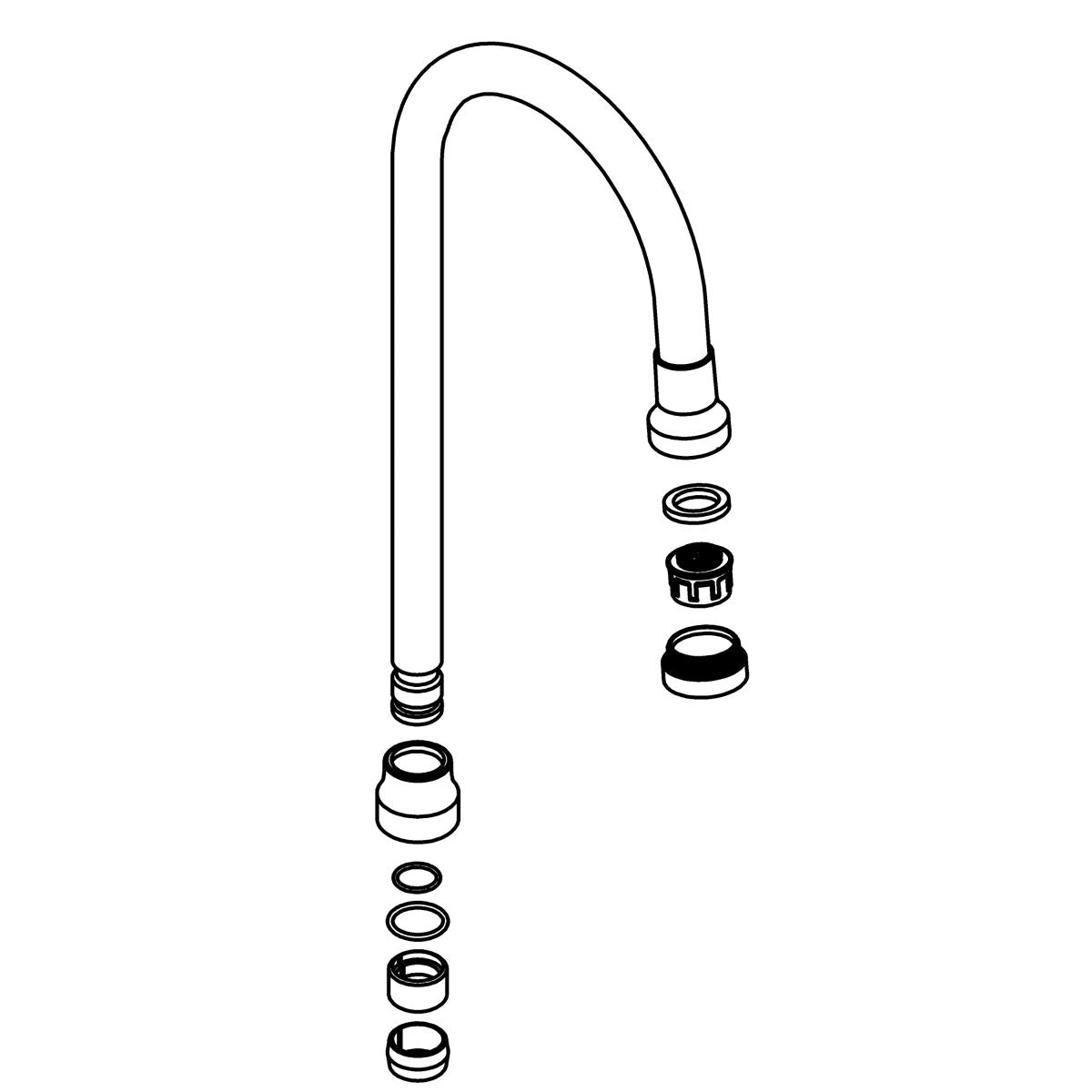 KOHLER K-1301325 Spout Assembly,Gooseneck Kit-Regular