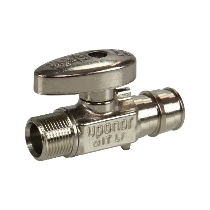Uponor LF5865038 1/2" ProPEX x 3/8" OD Compression LF Brass Straight Stop Valve