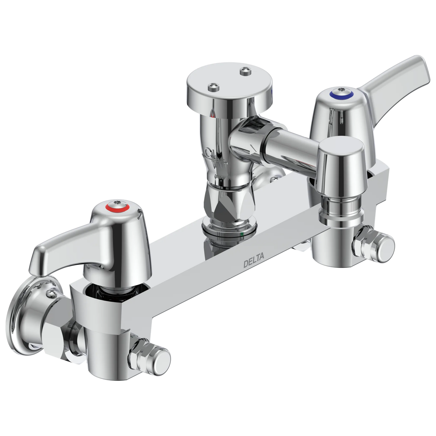 Commercial 28C / T9 28T8083 Two Handle 8 In Wallmount Service Sink Faucet - Chrome