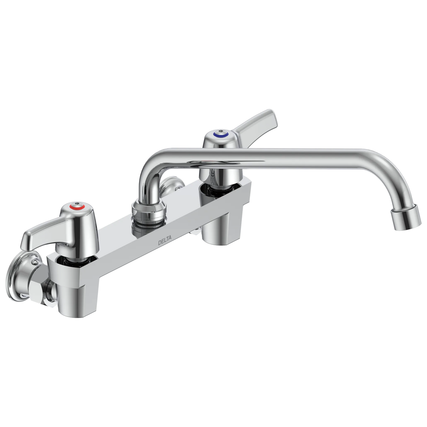 Two Handle 8 In Wallmount Service Sink Faucet with Tube Spout