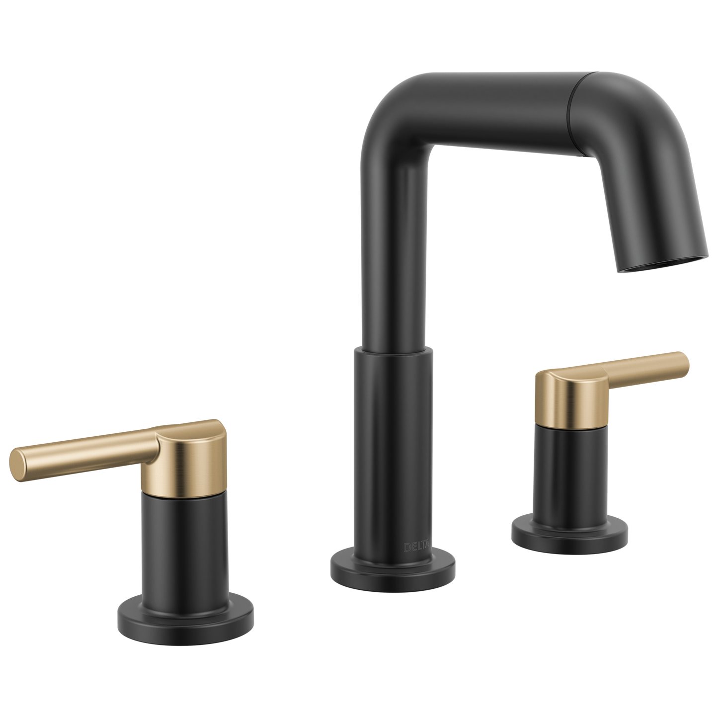 Delta Nicoli 35849LF Two Handle Widespread Pull-Down Bathroom Faucet - Matte Black / Champagne Bronze