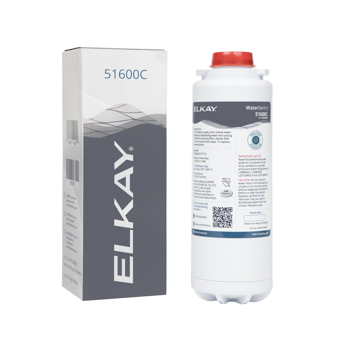 Elkay WaterSentry Lead + Microplastics NSF/ANSI Certified 6000 Gal 12 Month Filter