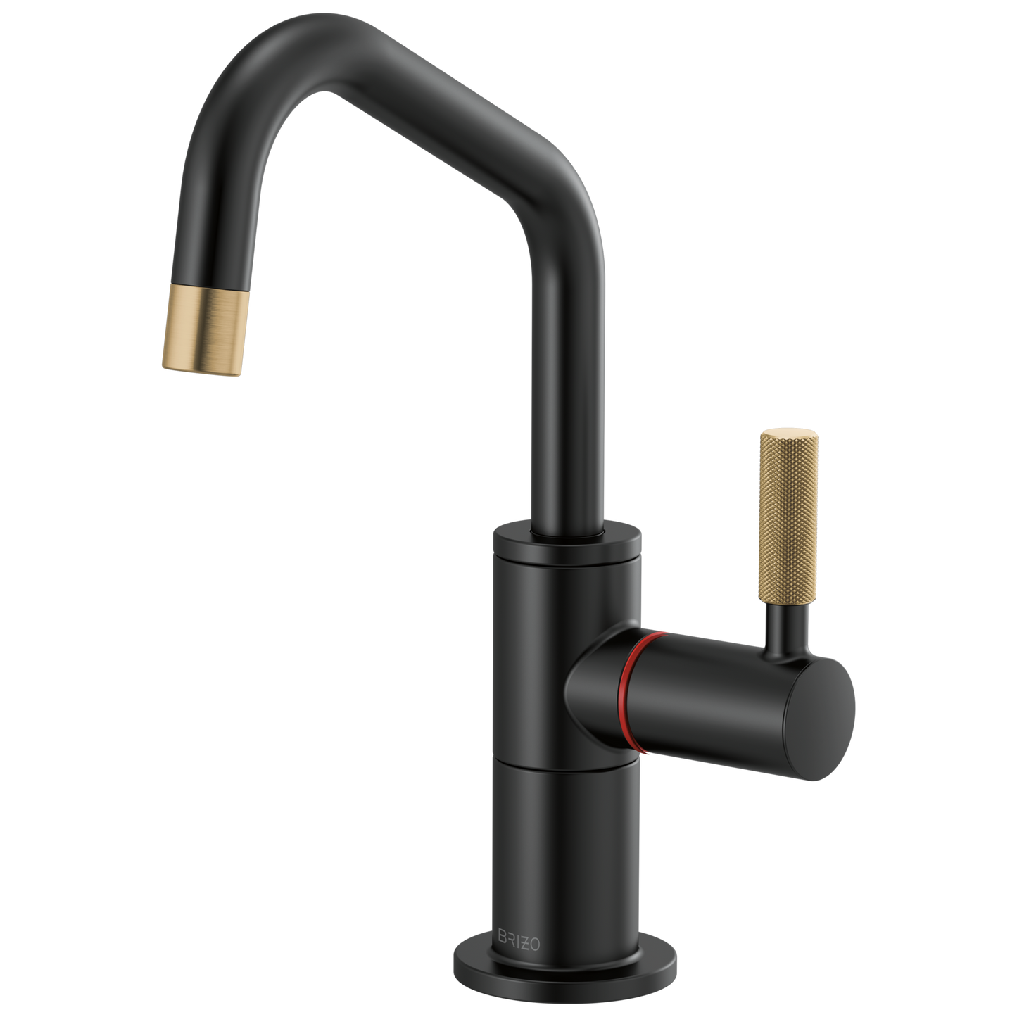 Instant Hot Faucet with Angled Spout and Knurled Handle