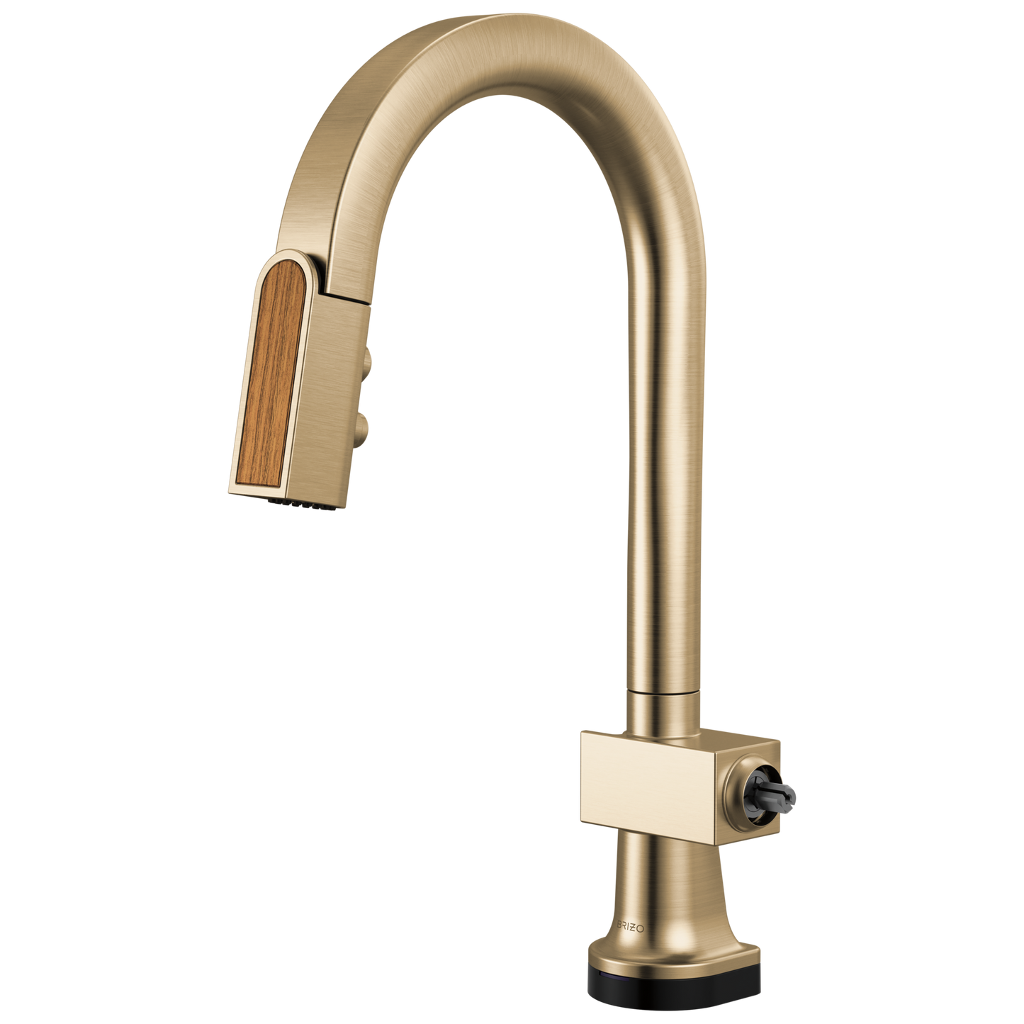 Brizo Frank Lloyd Wright 64922LF SmartTouch Pull-Down Prep Faucet with Arc Spout and Wood Spout - Less Handle - Luxe Gold / Wood