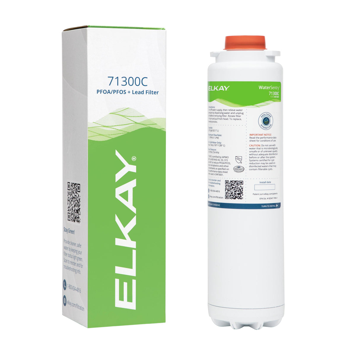 Elkay WaterSentry PFOA/PFOS (PFAS) + Lead + Microplastics NSF/ANSI Certified 2250 Gal 12 Month Filter