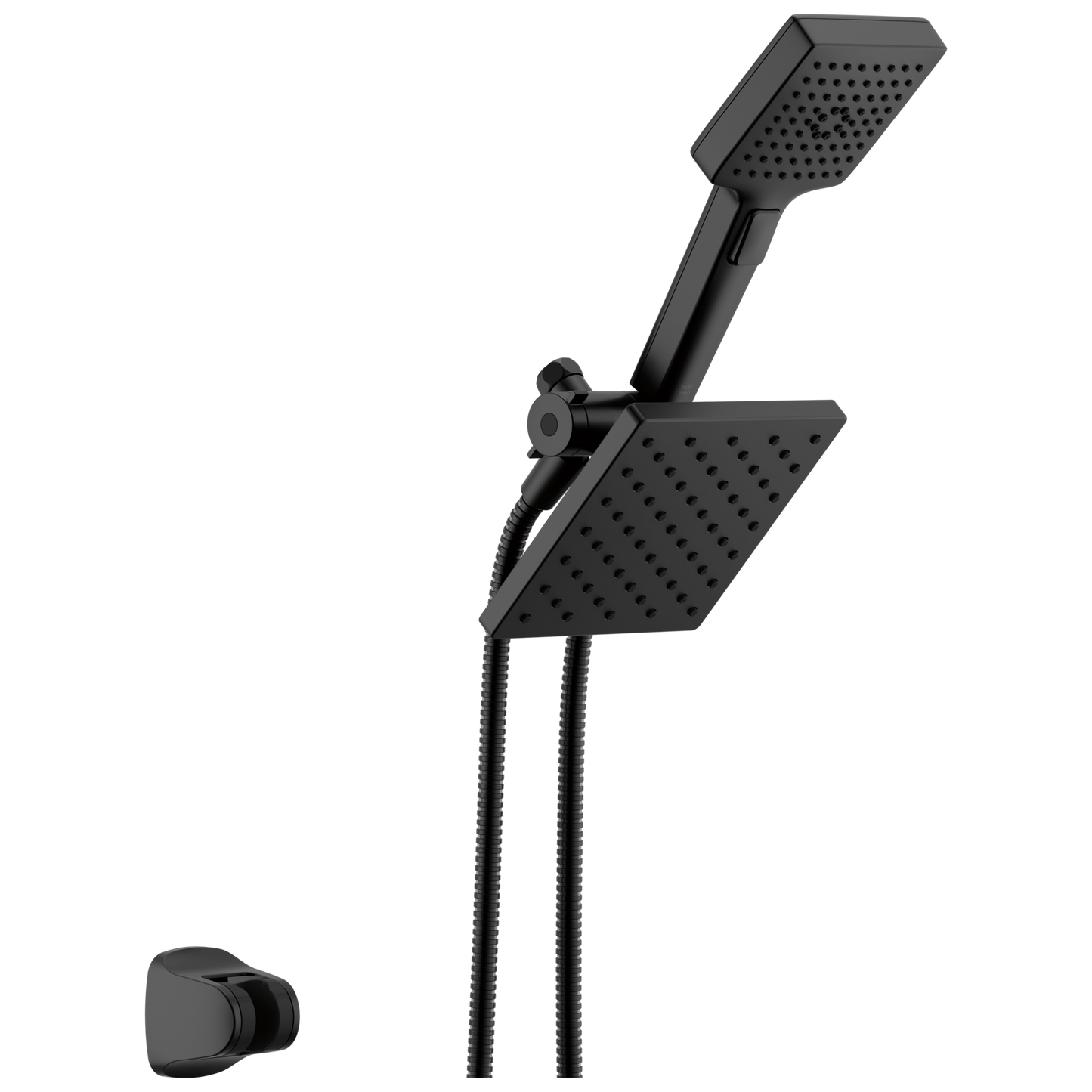 Delta Universal Showering Components 75755BL 5-Setting Two-in-One Combination Shower with Additional Mount - Matte Black