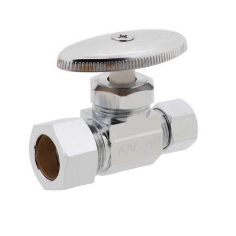 Matco-Norca 29-1014LF 5/8" Compression x 3/8" Compression Multi-Turn Straight Supply Valve • Chrome