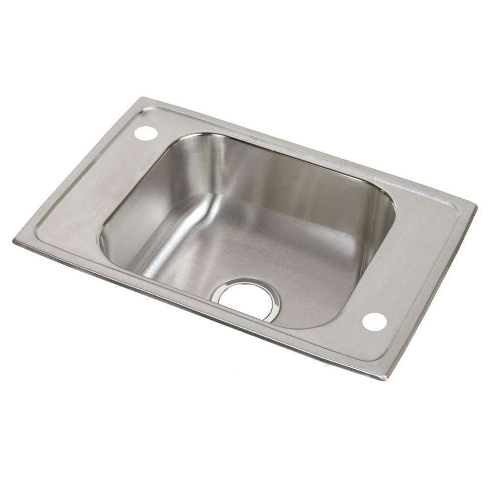 Elkay Celebrity Stainless Steel 25" x 17" x 6-1/2" 2LM-Hole Single Bowl Drop-in Classroom ADA Sink