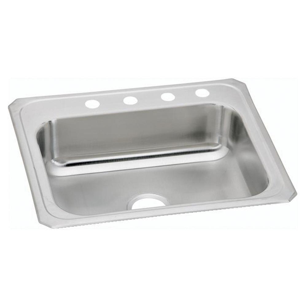 Elkay Celebrity Stainless Steel 25" x 21-1/4" x 6-7/8" 4-Hole Single Bowl Drop-in Sink