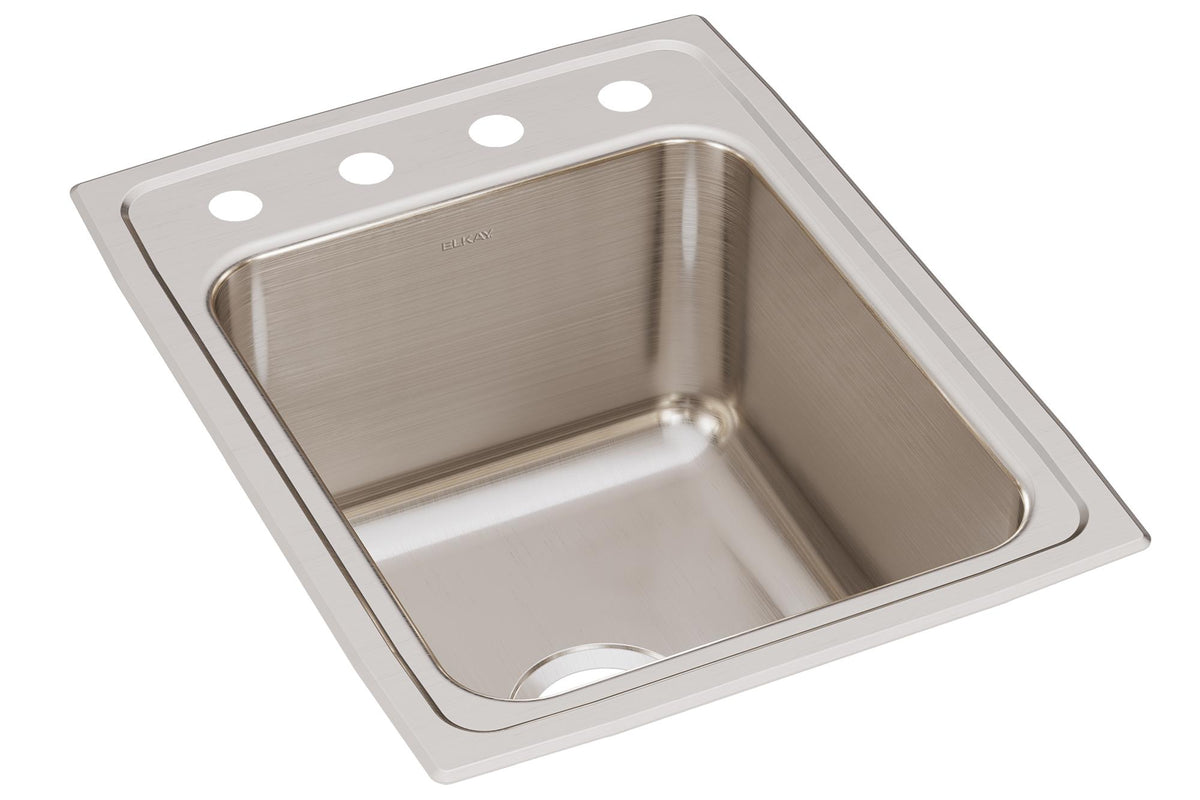 Elkay Lustertone Classic Stainless Steel 17" x 22" x 10-1/8" OS4-Hole Single Bowl Drop-in Sink