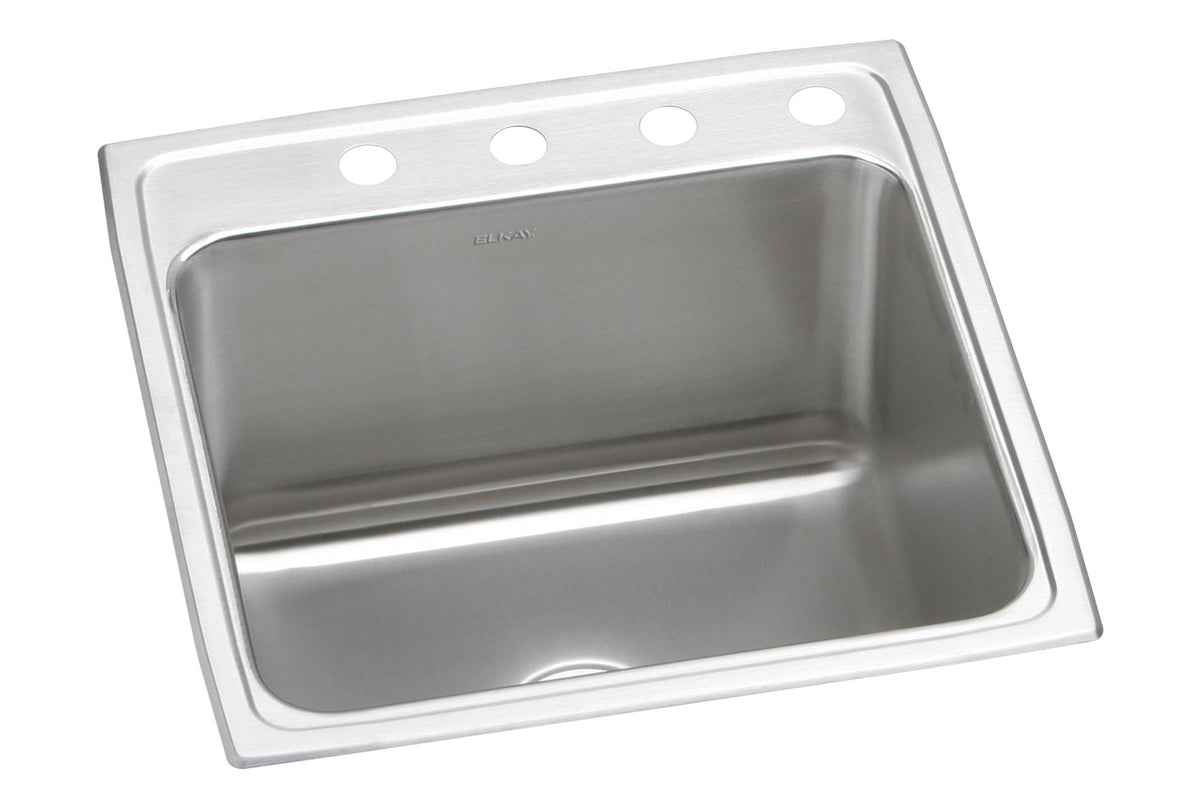Elkay Lustertone Classic Stainless Steel 22" x 22" x 12-1/8" 4-Hole Single Bowl Drop-in Sink