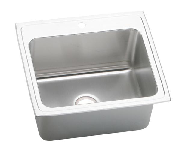 Elkay Lustertone Classic Stainless Steel 25" x 22" x 10-3/8" 3-Hole Single Bowl Drop-in Sink with Quick-clip