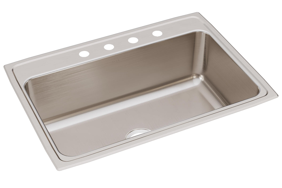 Elkay Lustertone Classic Stainless Steel 31" x 22" x 10-1/8" 4-Hole Single Bowl Drop-in Sink with Quick-clip