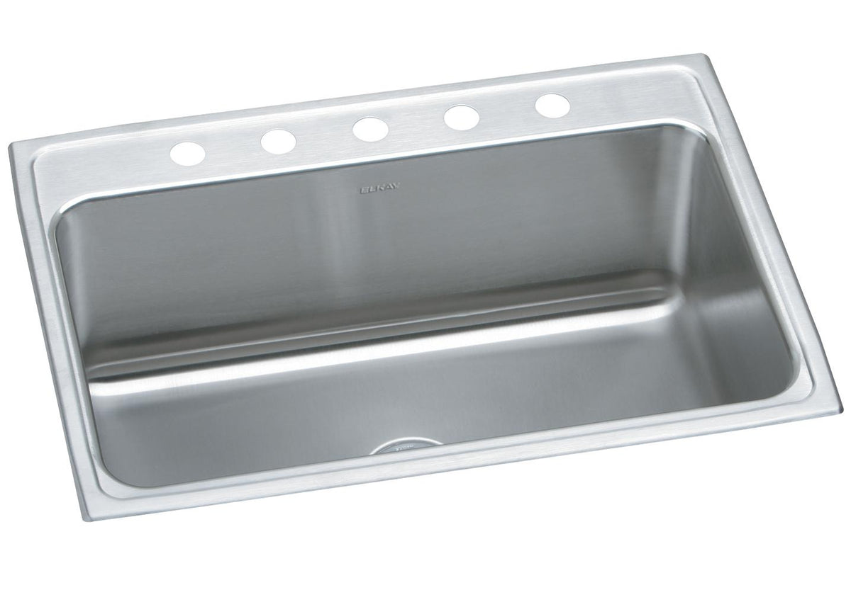 Elkay Lustertone Classic Stainless Steel 31" x 22" x 11-5/8" 5-Hole Single Bowl Drop-in Sink