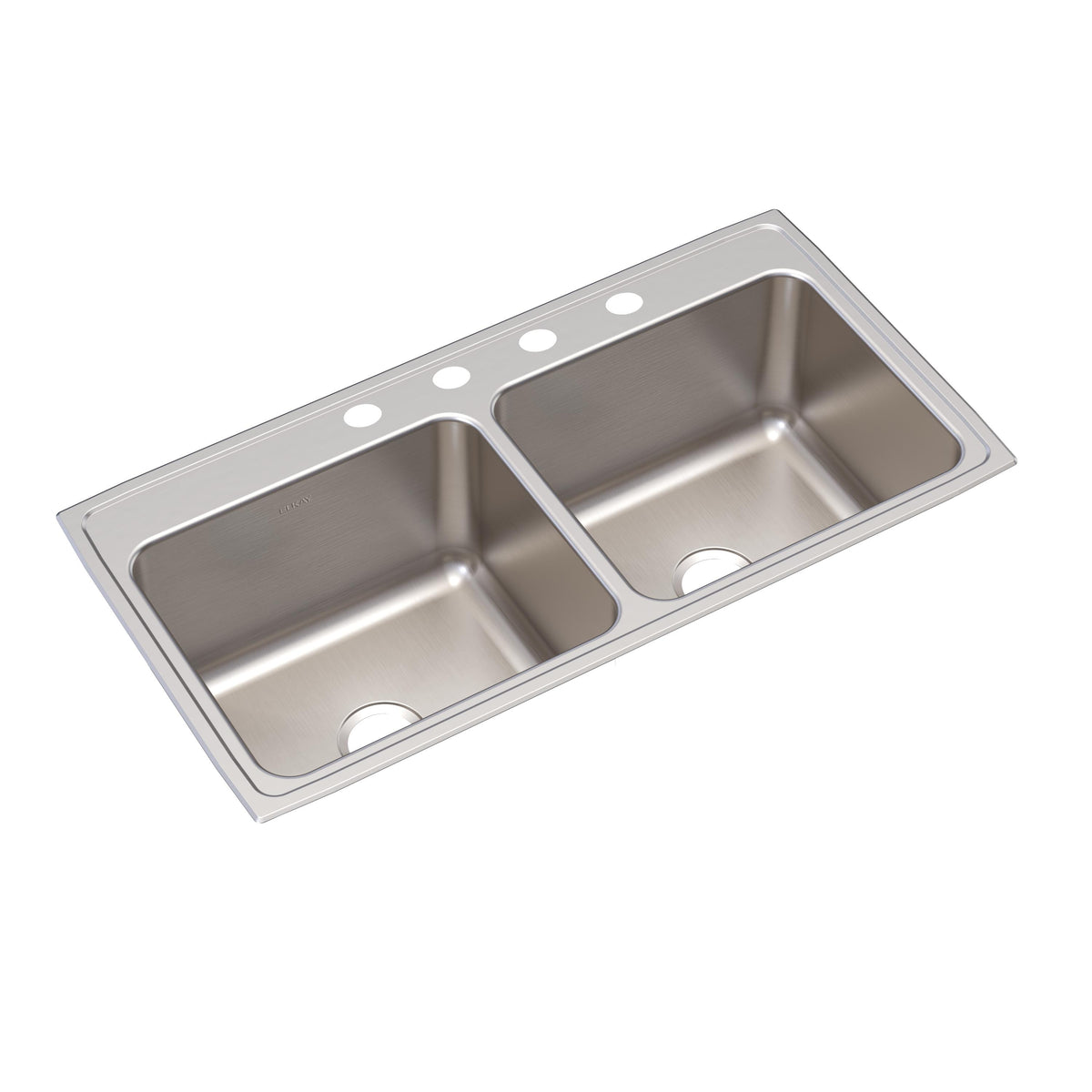 Elkay Lustertone Classic Stainless Steel 43" x 22" x 12-1/8" 4-Hole Equal Double Bowl Drop-in Sink