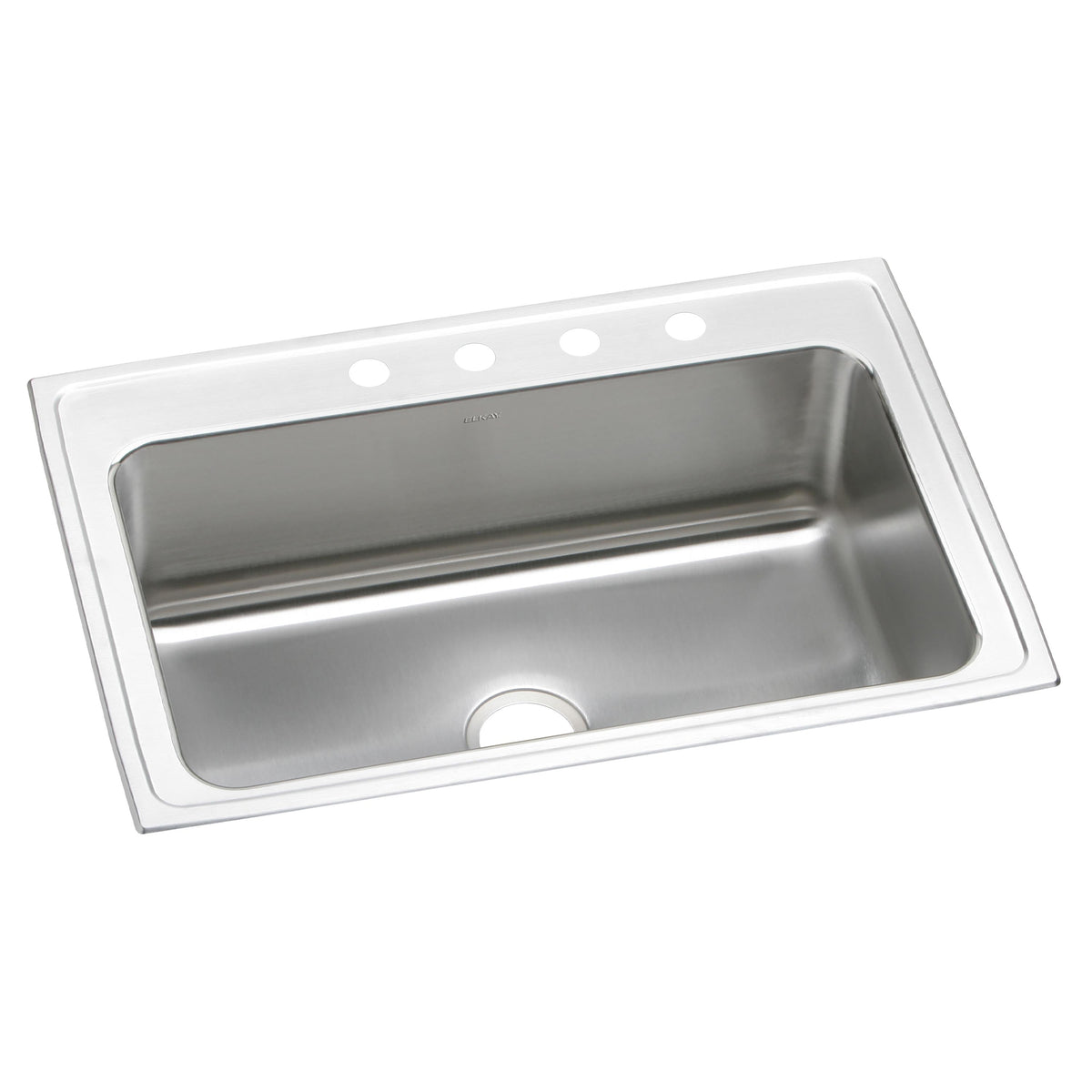 Elkay Lustertone Classic Stainless Steel 33" x 22" x 10-1/8" 4-Hole Single Bowl Drop-in Sink w/Quick-clip