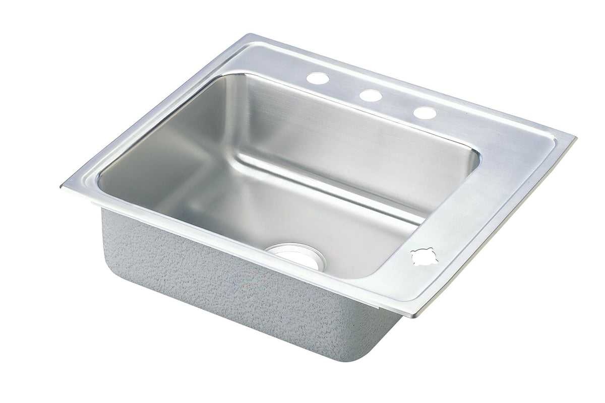 Elkay Lustertone Classic Stainless Steel 22" x 19-1/2" x 7-1/2" Single Bowl Drop-in Classroom Sink with Quick-clip