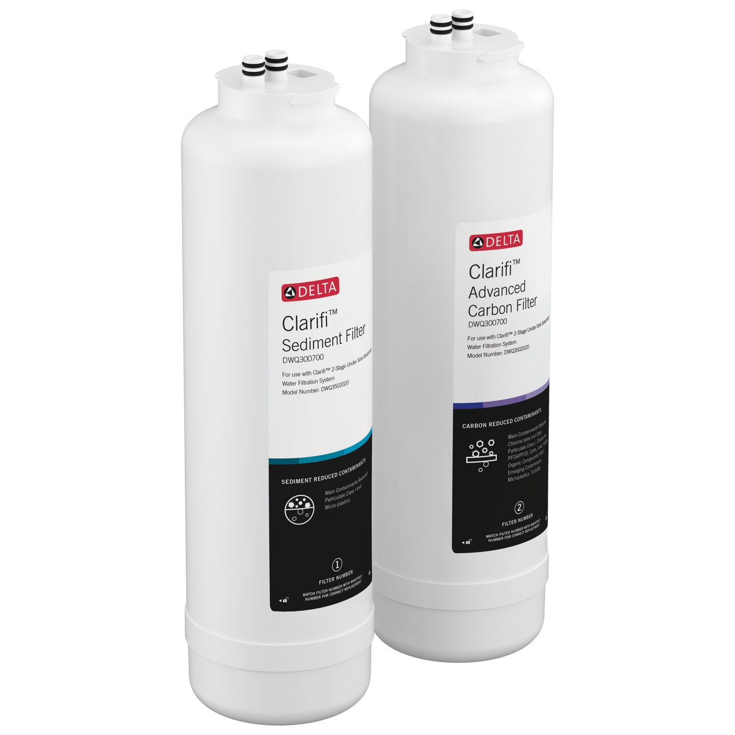 Delta Clarifi DWQ300700 Sediment & Advanced Carbon Filter Replacement Pack
