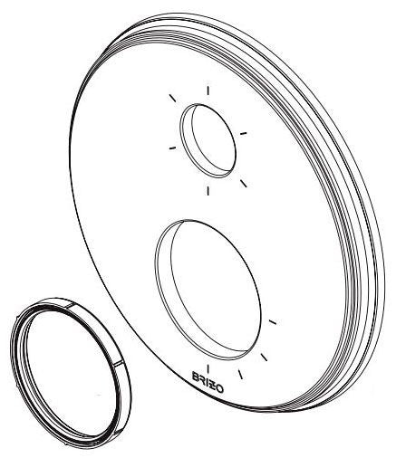 Brizo Invari RP101156NK Thermostatic Valve with 6-Function Diverter Escutcheon and Seal