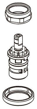 Peerless Parkwood RP103803 Bonnet, Adapter & Cartridge - Hot Side