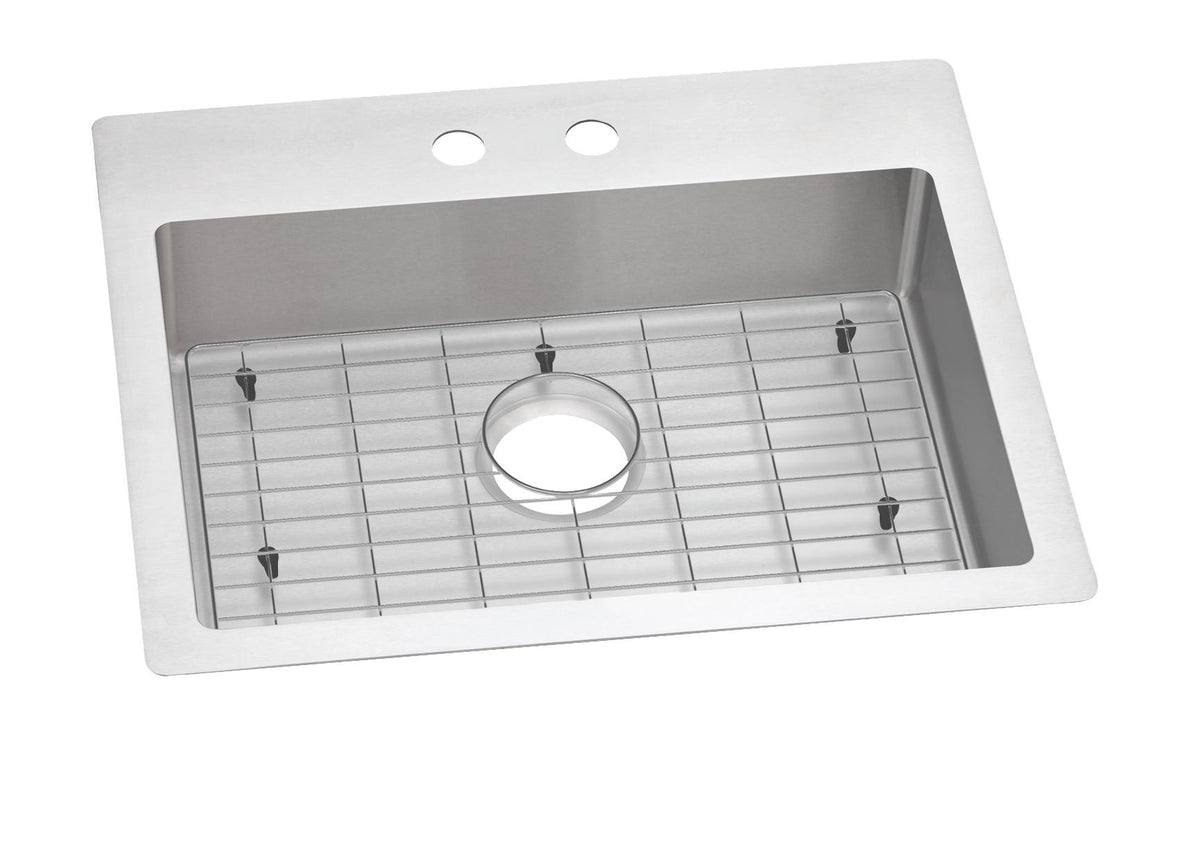 Elkay Crosstown 18 Gauge Stainless Steel 25" x 22" x 6" 2-Hole Single Bowl Dual Mount ADA Sink Kit