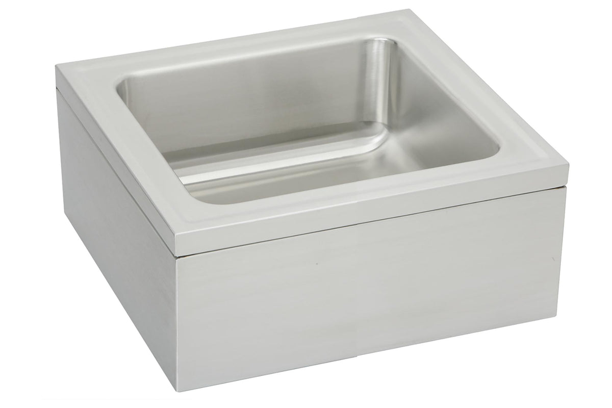 Elkay Stainless Steel 25" x 23" x 8" Single Bowl Floor Mount Service Sink Package w/Drain