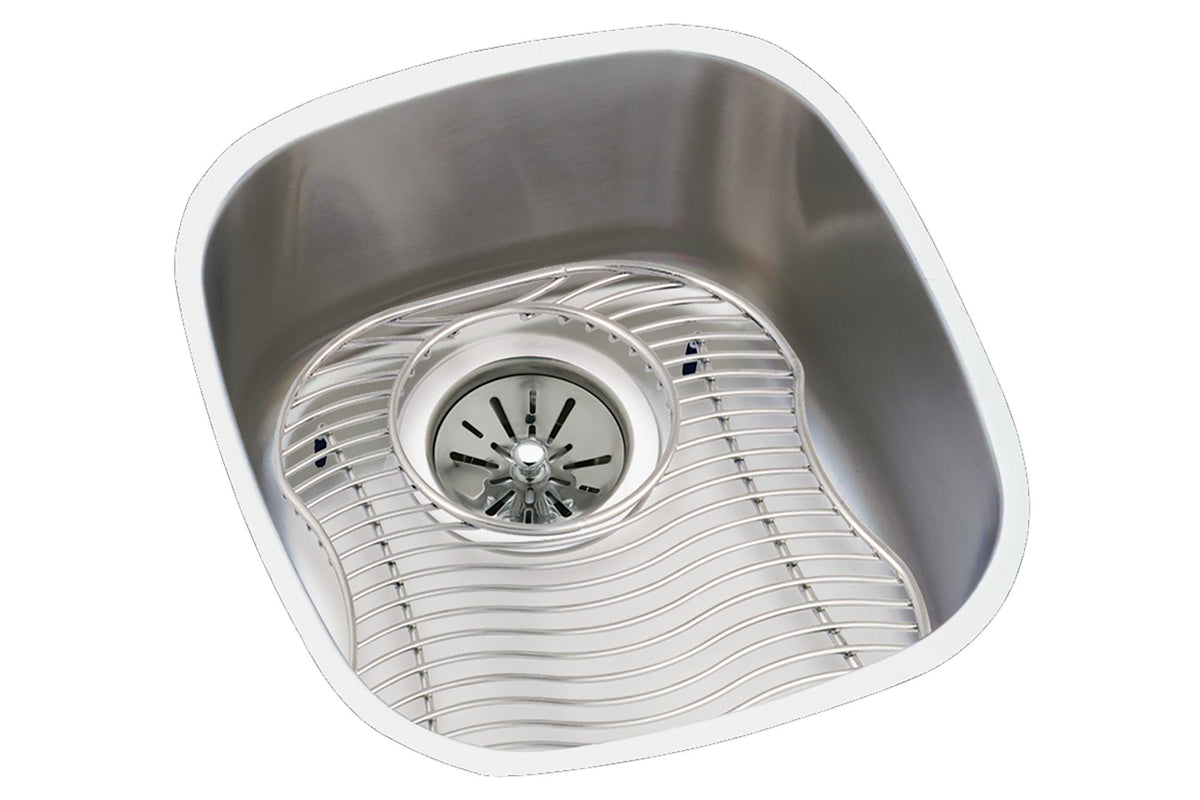 Elkay Lustertone Classic Stainless Steel 14-1/4" x 15-3/4" x 5-15/16" Single Bowl Undermount Sink Kit