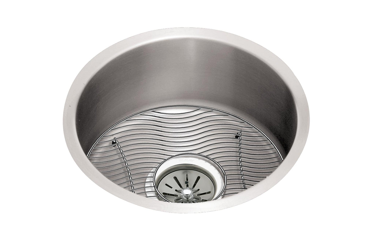 Elkay Lustertone Classic Stainless Steel 18-3/8" x 18-3/8" x 8" Single Bowl Undermount Sink Kit
