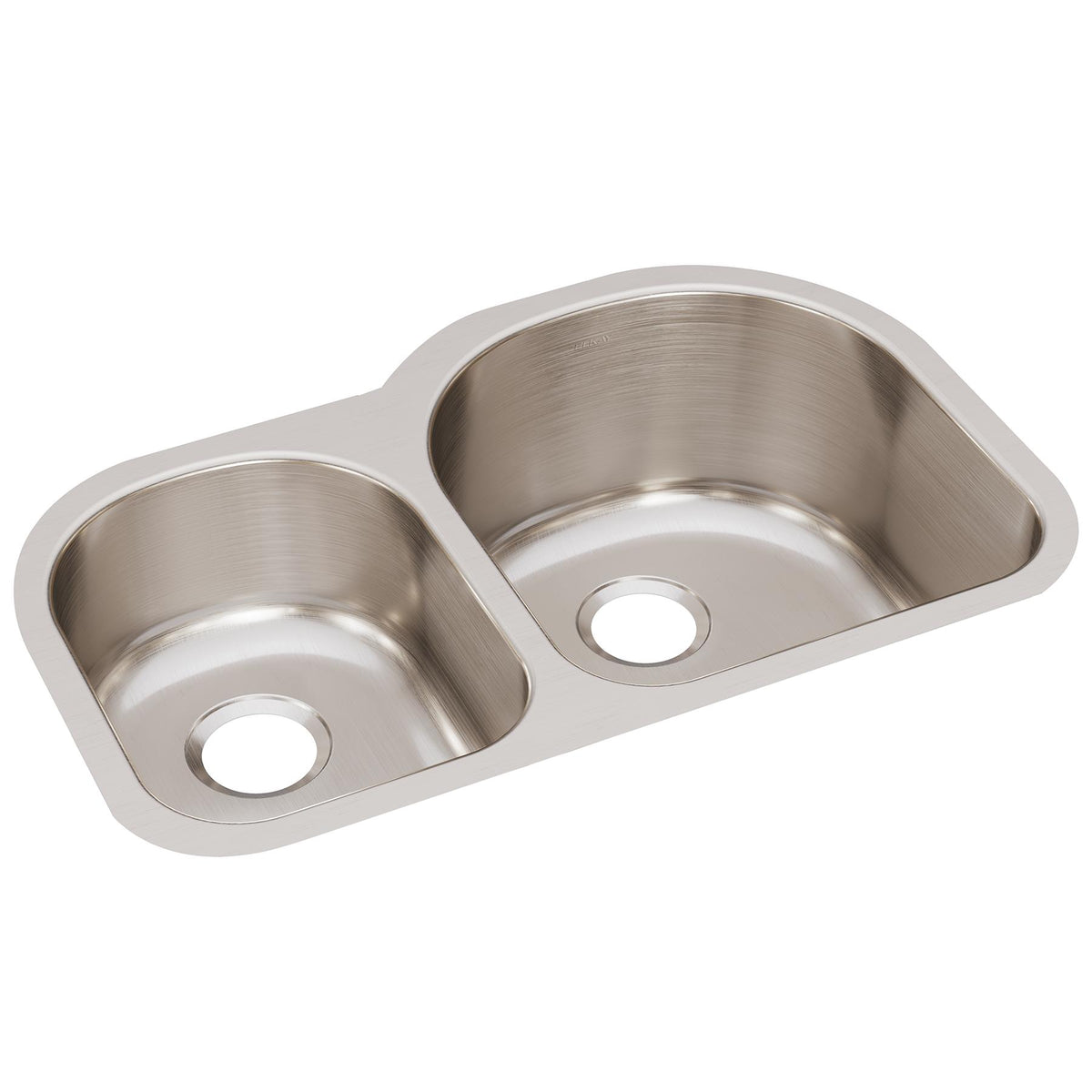 Elkay Lustertone Classic Stainless Steel 31-1/4" x 20" x 10" Offset 40/60 Double Bowl Undermount Sink