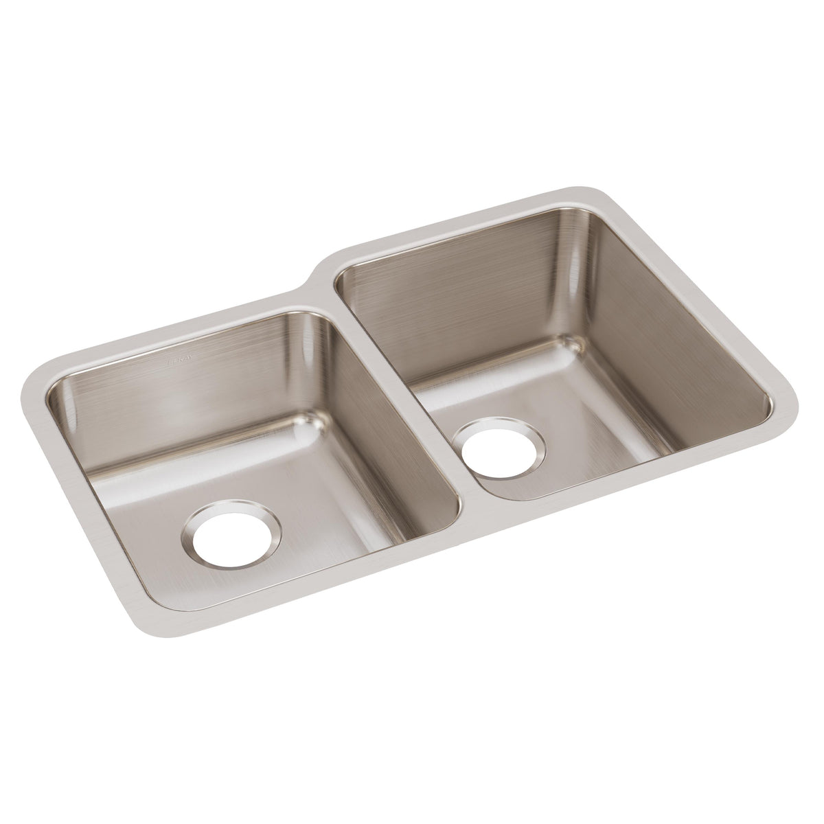 Elkay Lustertone Classic Stainless Steel 31-1/4" x 20-1/2" x 9-7/8" Offset Double Bowl Undermount Sink