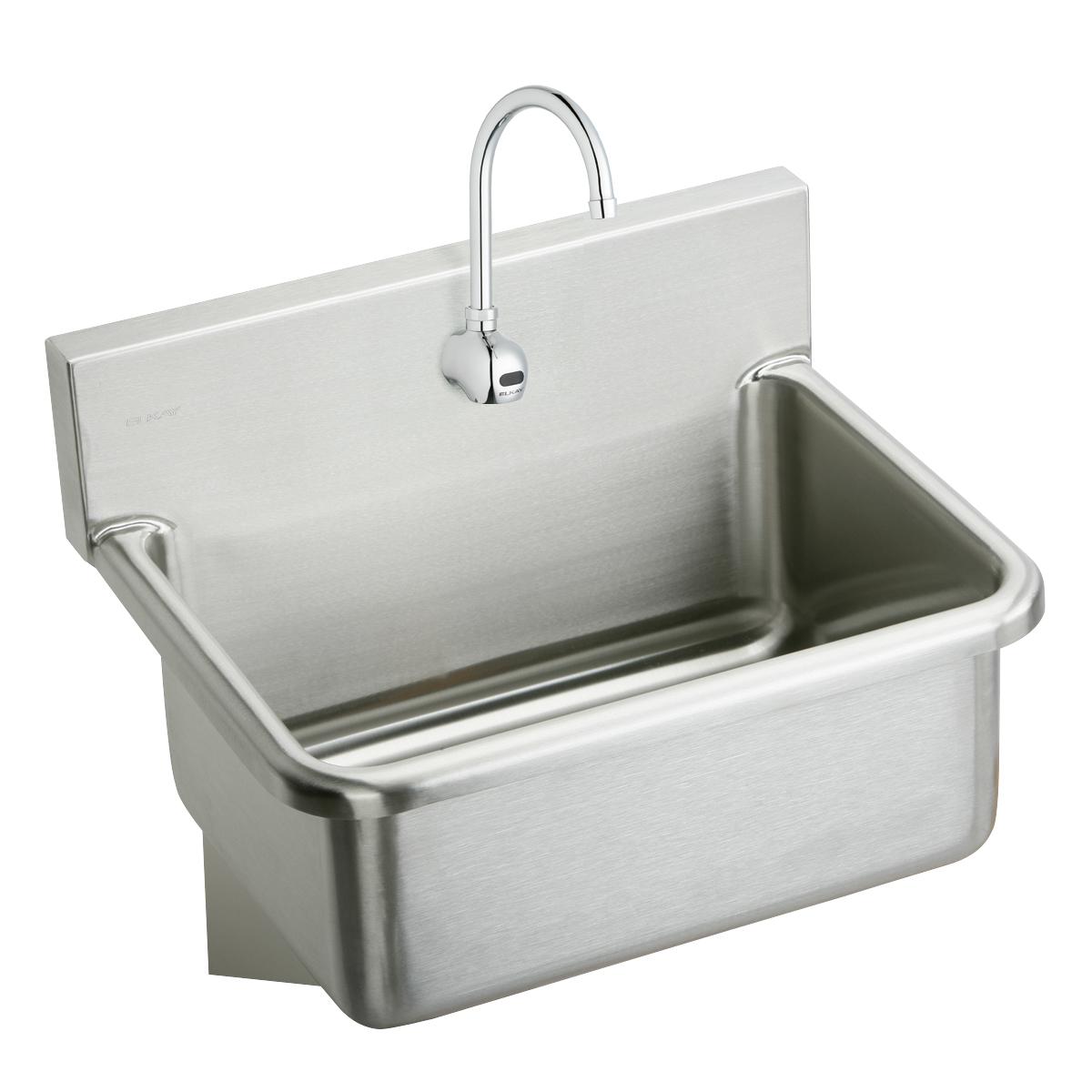 Elkay Stainless Steel 25" x 19.5" x 10-1/2" Wall Hung Single Bowl Hand Wash Sink Kit