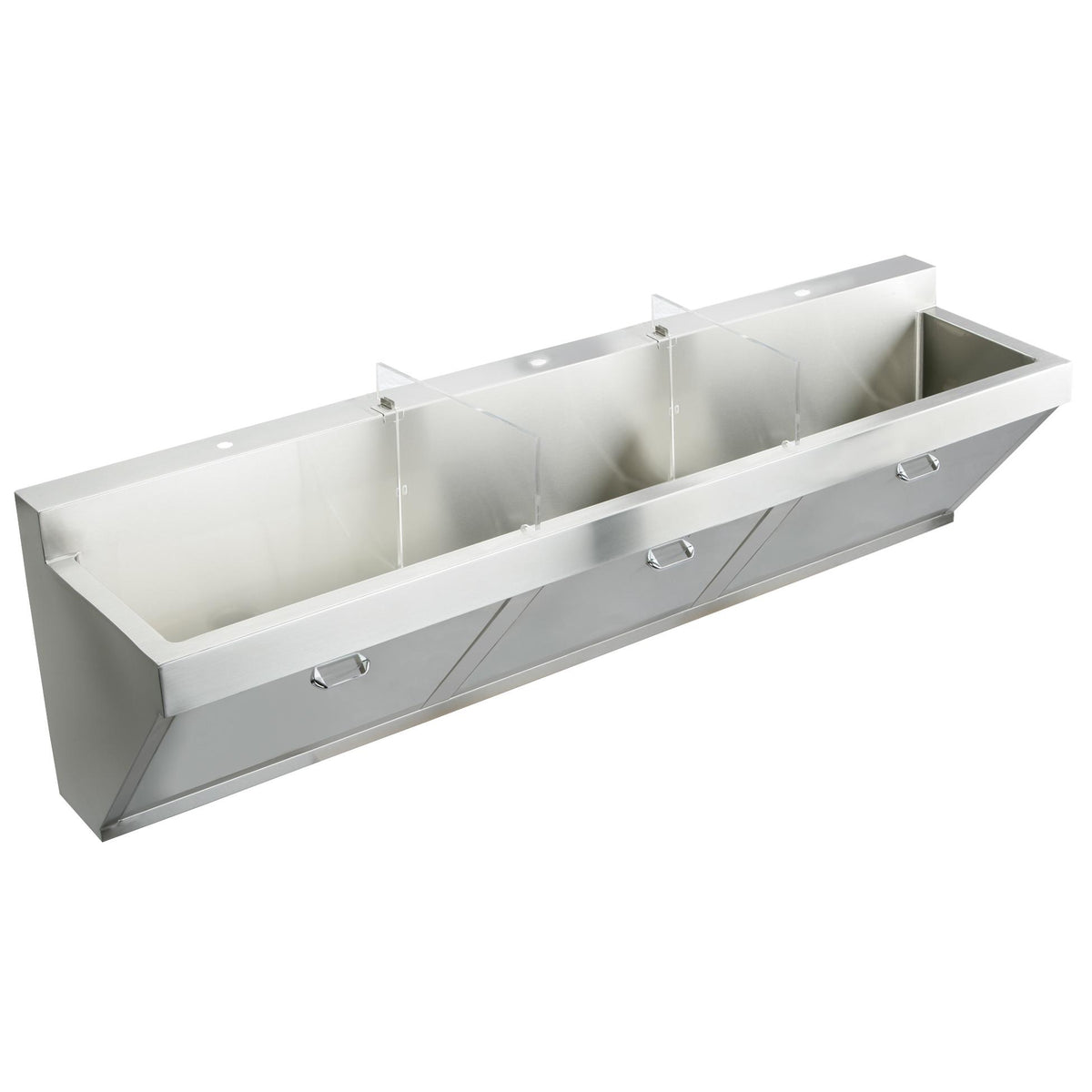 Elkay Stainless Steel 90" x 23" x 26" Wall Hung Triple Station Surgeon Scrub Sink