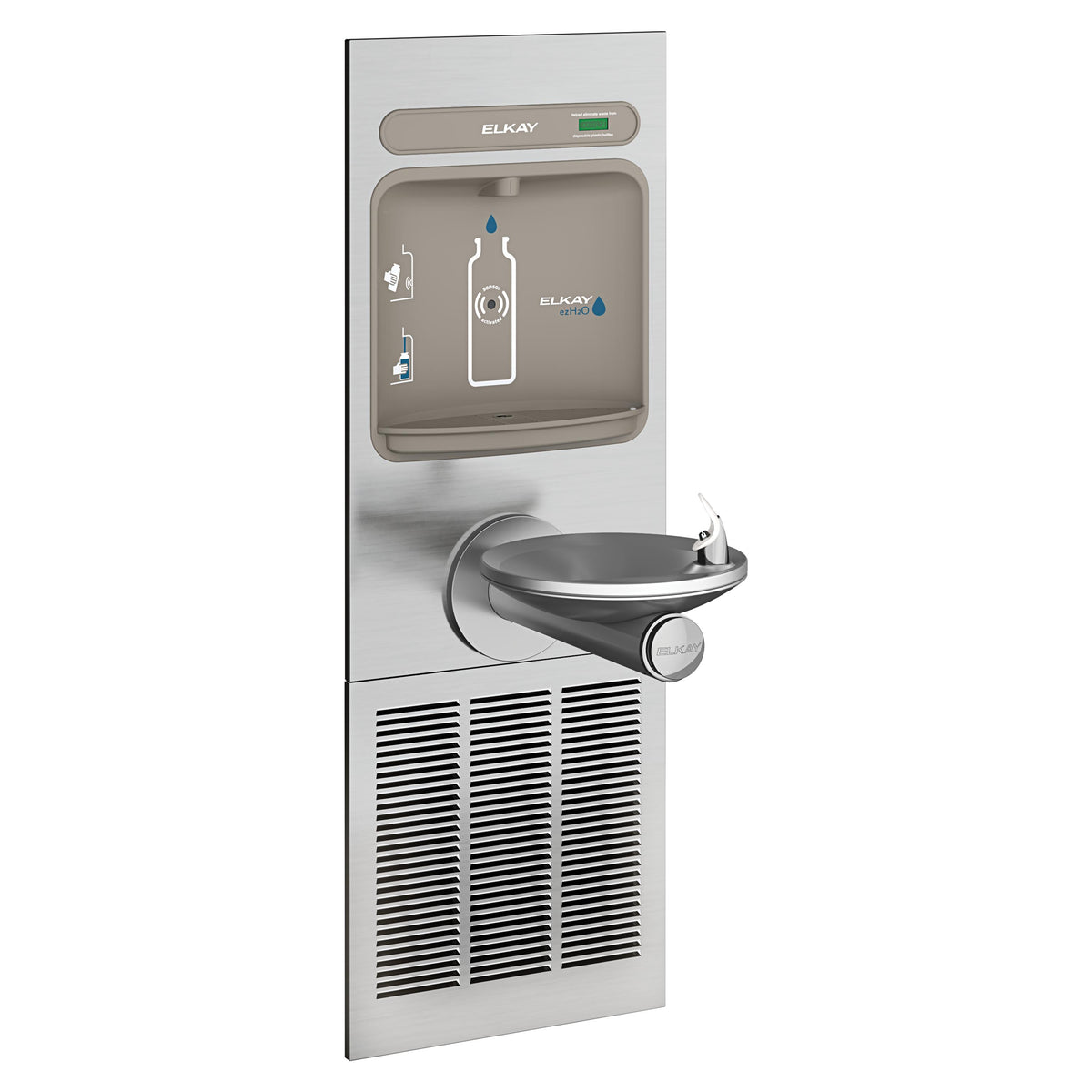 Elkay ezH2O Bottle Filling Station with Integral SwirlFlo® Fountain Refrigerated Non-Filtered Refrigerated Stainless