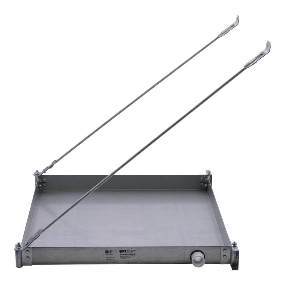 Reliance Worldwide Corporation 50-SWHP-W Quick Stand Wall Mounted Water Heater Platform | Galvanized Steel | 26-1/2" x 26-1/2" x 2-1/2" | Holds up to 50 Gallon Tanks (600lb Load Rating)