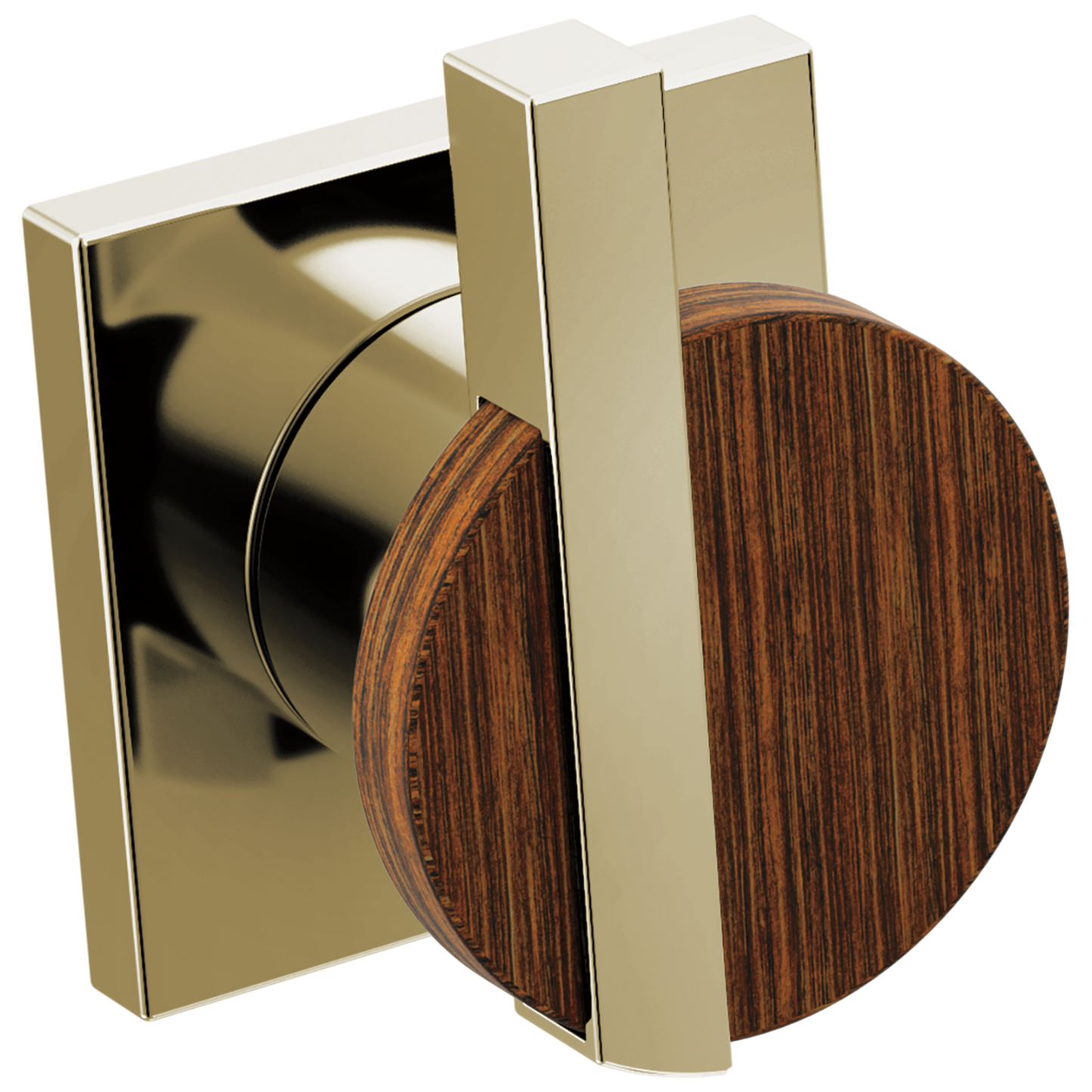 Brizo Frank Lloyd Wright HW70422 Two-Handle Wall Mount Tub Filler Lunar Handle Kit - Polished Nickel / Wood