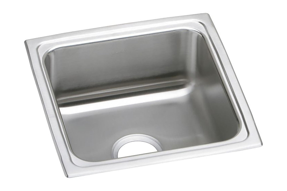 Elkay Lustertone Classic Stainless Steel 17" x 17-1/2" x 7-5/8" Single Bowl Drop-in Sink