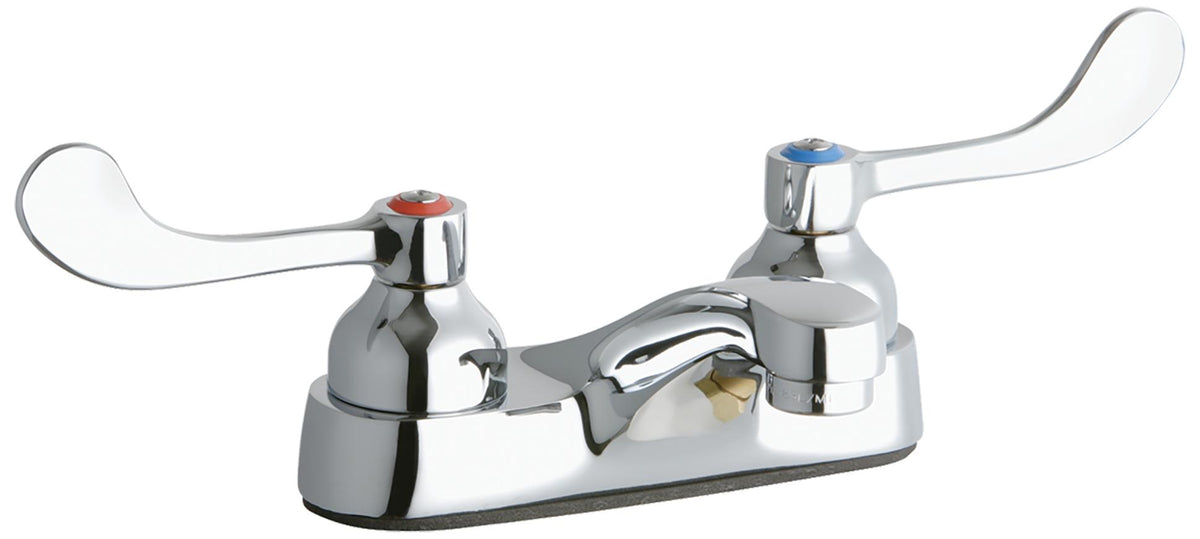 Elkay 4" Centerset with Exposed Deck Faucet Integral Spout 4" Wristblade Handles