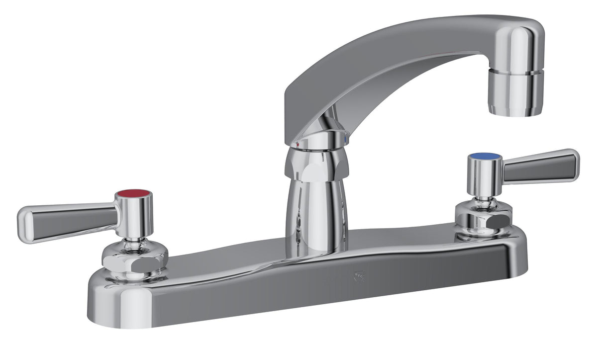 Elkay 8" Centerset with Exposed Deck Faucet with 8" Arc Tube Spout 2" Lever Handles Chrome