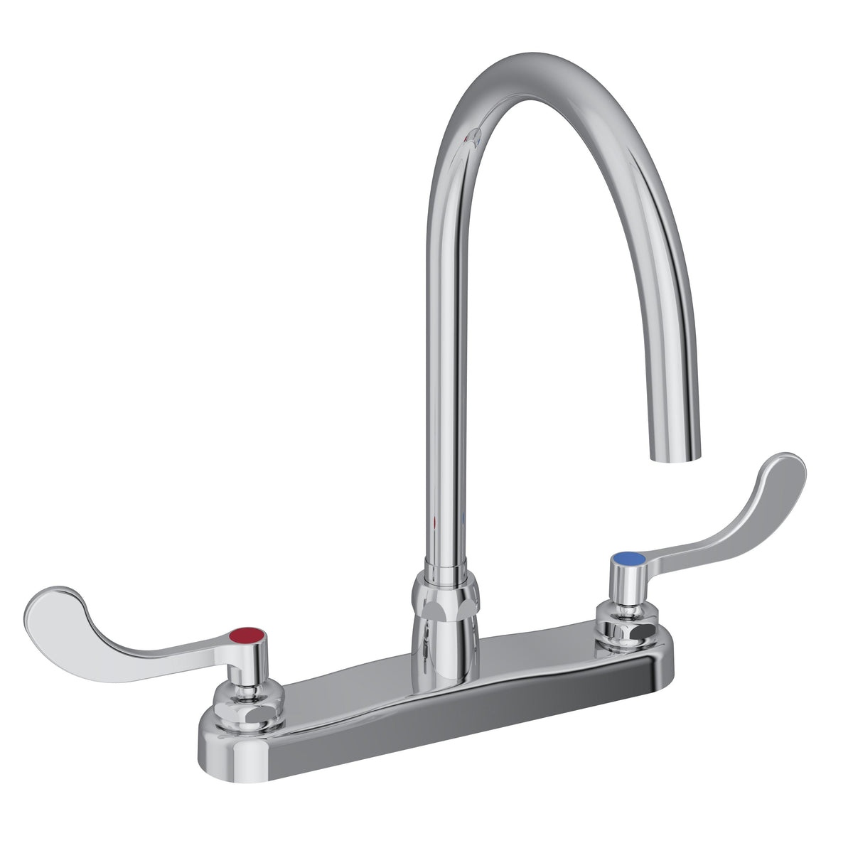 Elkay 8" Centerset with Exposed Deck Laminar Flow Faucet with 8" Gooseneck Spout 4" Wristblade Handles Chrome