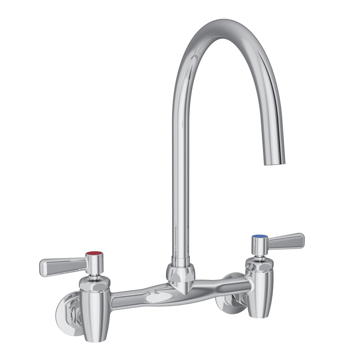 Elkay 8" Centerset Deck Mount Laminar Flow Faucet with 8" Gooseneck Spout 2" Lever Handles 1/2" Offset Inlets+Stop