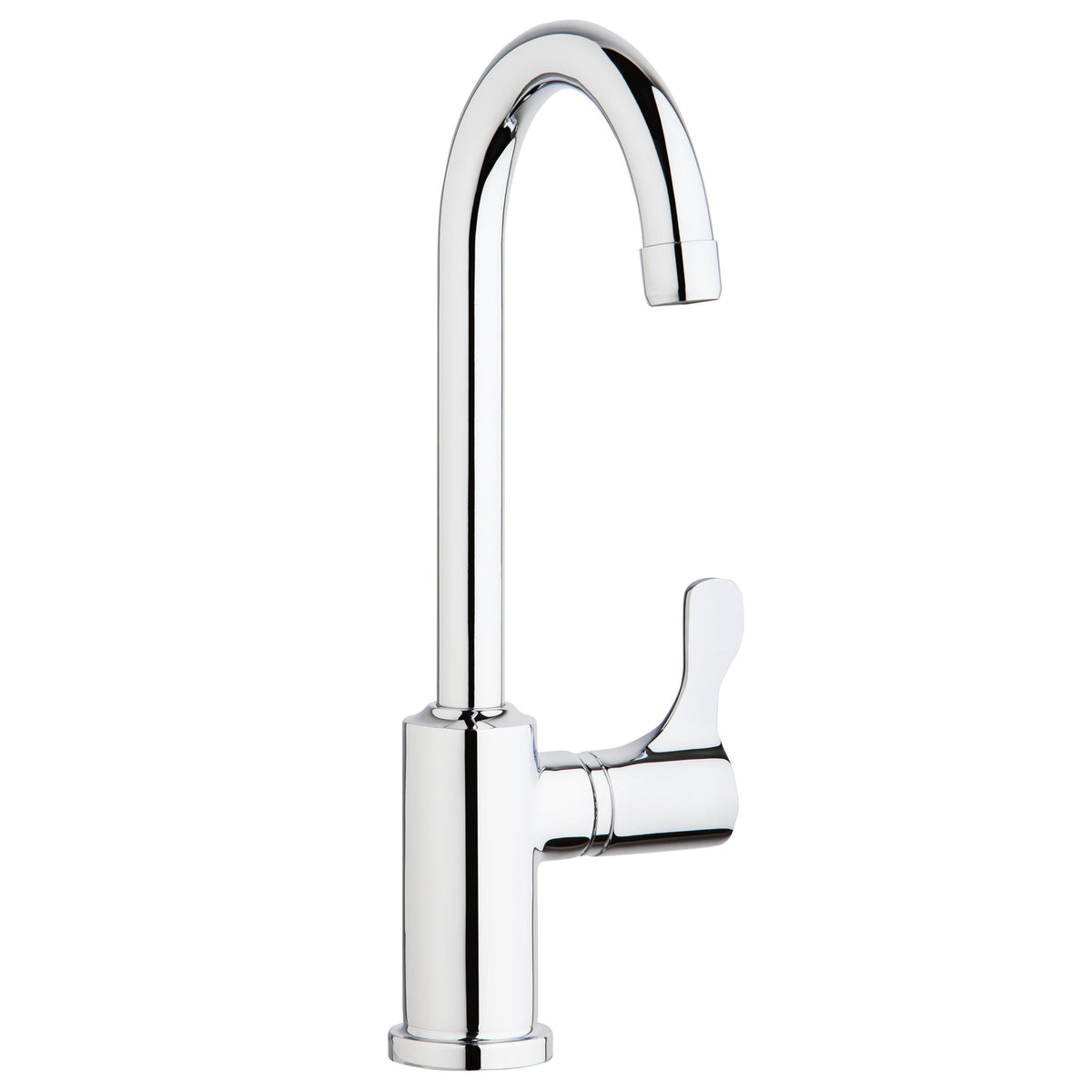 Elkay Single Hole 12-1/2" Deck Mount Faucet with Gooseneck Spout Lever Handle on Right Side Chrome