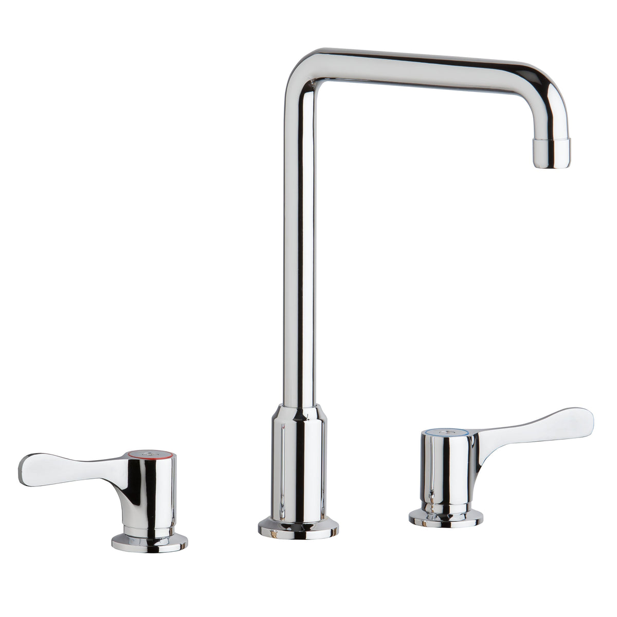 Elkay 8" Centerset Concealed Deck Mount Faucet with Arc Tube Spout+ 4" Lever Handles + 8" Spout Reach Chrome