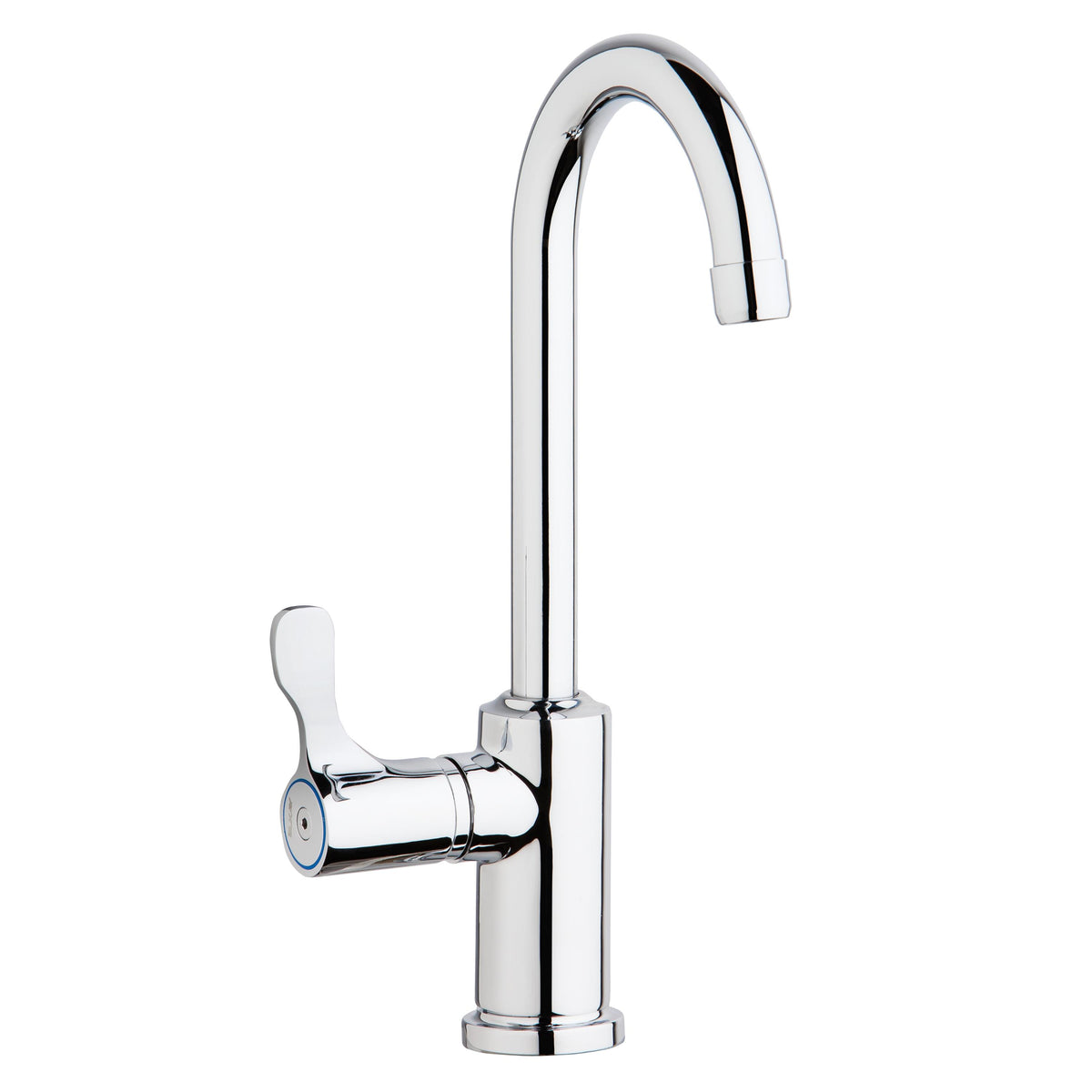 Elkay Single Hole 12-1/2" Vandal Resistant Deck Mount Faucet with Gooseneck Spout Lever Handle on Left Side Chrome