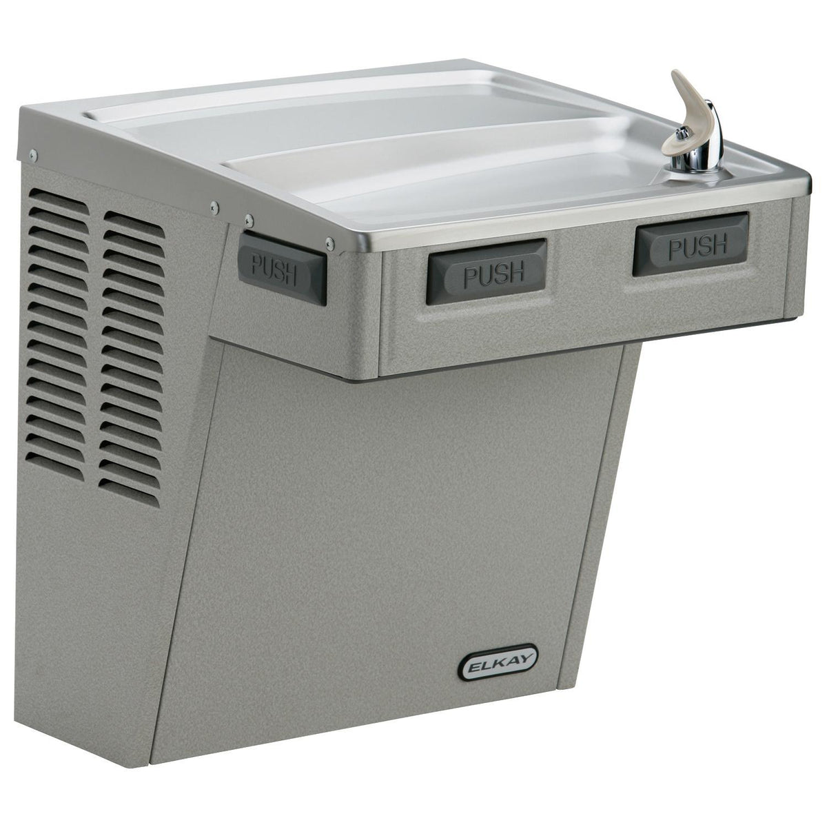 Elkay Wall Mount Mechanical Activation ADA Cooler Filtered Refrigerated Light Gray Granite