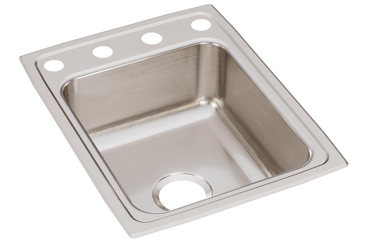 Elkay Lustertone Classic Stainless Steel 17" x 22" x 7-5/8" OS4-Hole Single Bowl Drop-in Sink