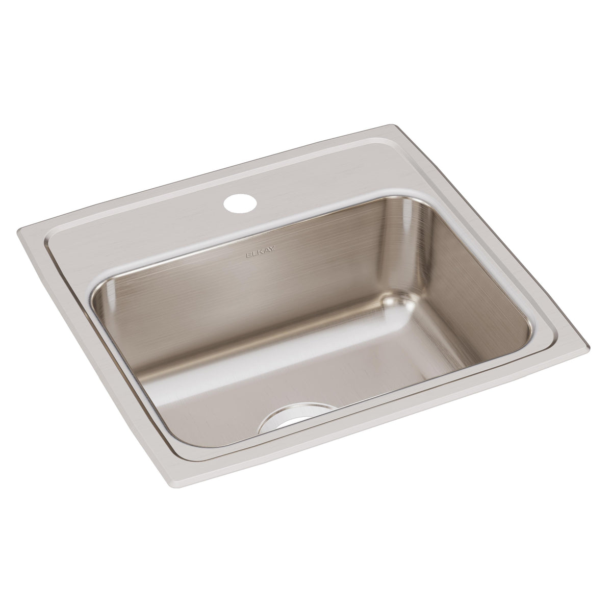 Elkay Lustertone Classic Stainless Steel 19" x 18" x 7-5/8" 1-Hole Single Bowl Drop-in Sink with Quick-clip