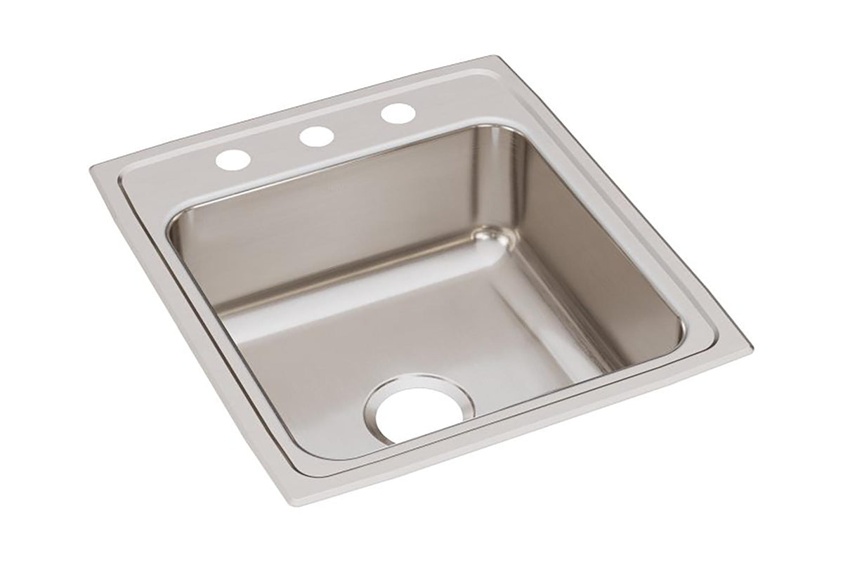 Elkay Lustertone Classic Stainless Steel 19-1/2" x 22" x 7-5/8" OS4-Hole Single Bowl Drop-in Sink