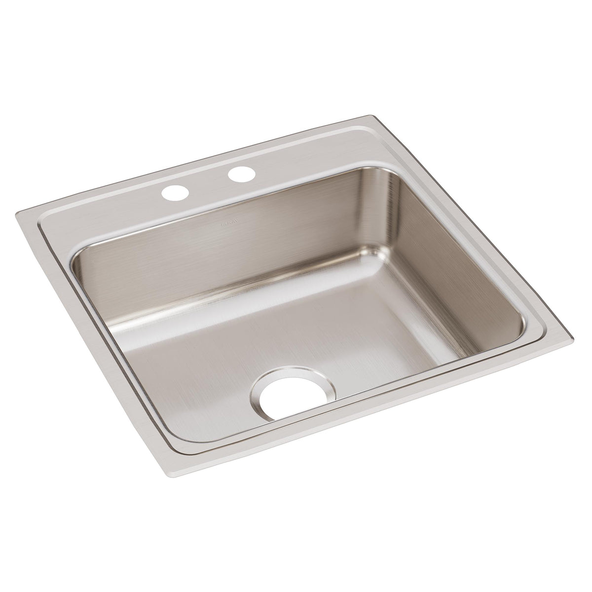 Elkay Lustertone Classic Stainless Steel 22" x 22" x 7-5/8" 2-Hole Single Bowl Drop-in Sink